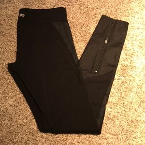 Alo size S black workout pants. Shiny accents